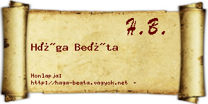 Hága Beáta névjegykártya