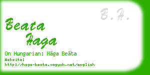 beata haga business card