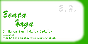 beata haga business card